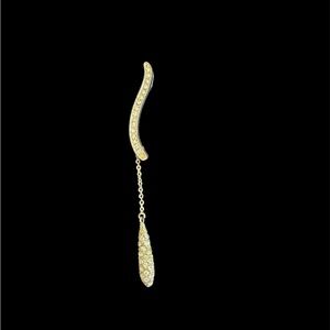 Vintage Roman Pave Crystal S-Curve Dangle Pendant Necklace Charm